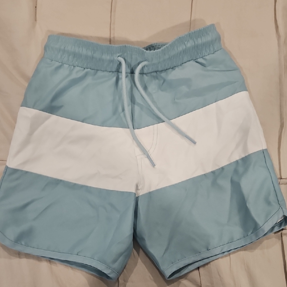Minnow Teal and White Swim Shorts